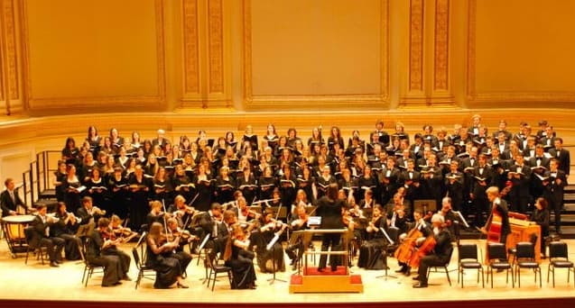 Classical Music Conductor & Concert Organist Gundi Gabrielle, conducting Bach's B Minor Mass at Carnegie Hall, New York, February 16, 2011