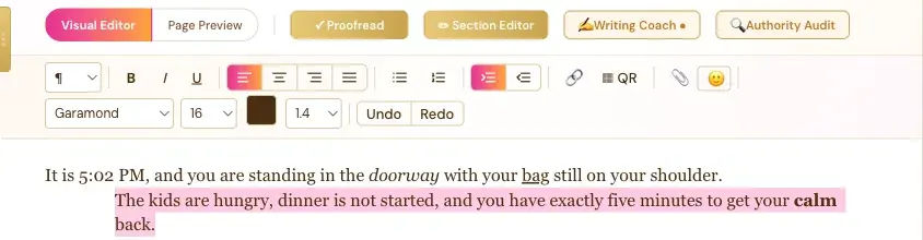 The second paragraph moved to the right with Indent.